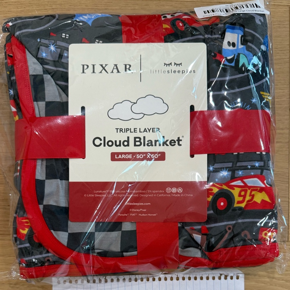 Little Sleepies Pixar Cars Blanket - Red and Gray